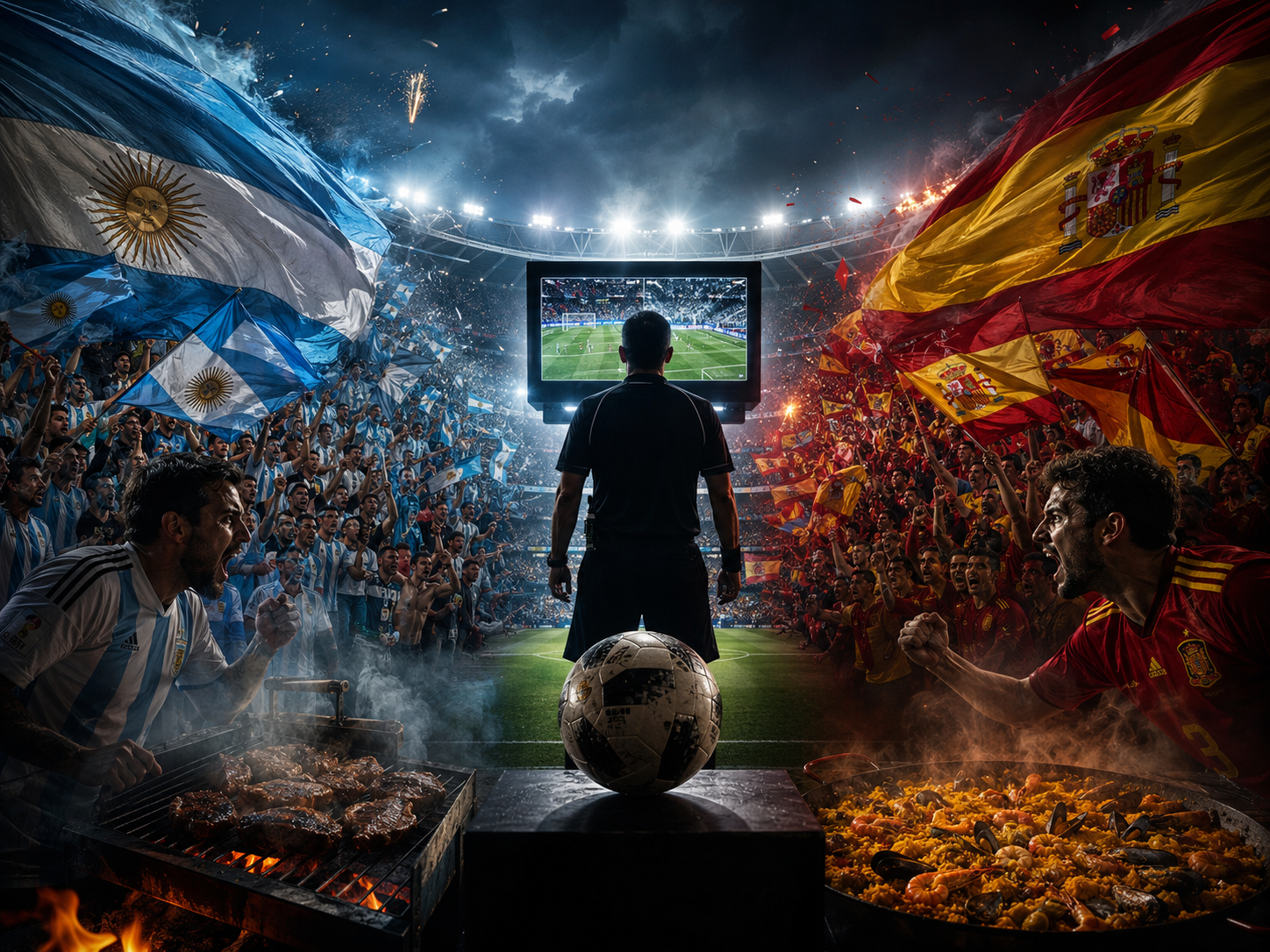 ​Parrilla ou paella? Argentina e Espanha decidem uma Copa cercada por talento, VAR e desconfiança
