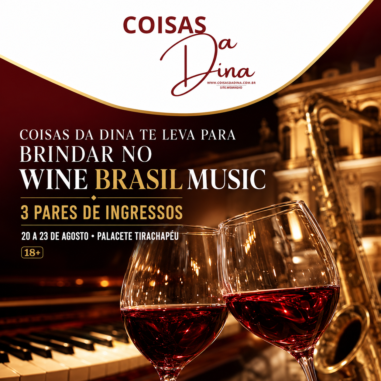 ​Coisas da Dina sorteia ingressos e oferece desconto para o Wine Brasil Music