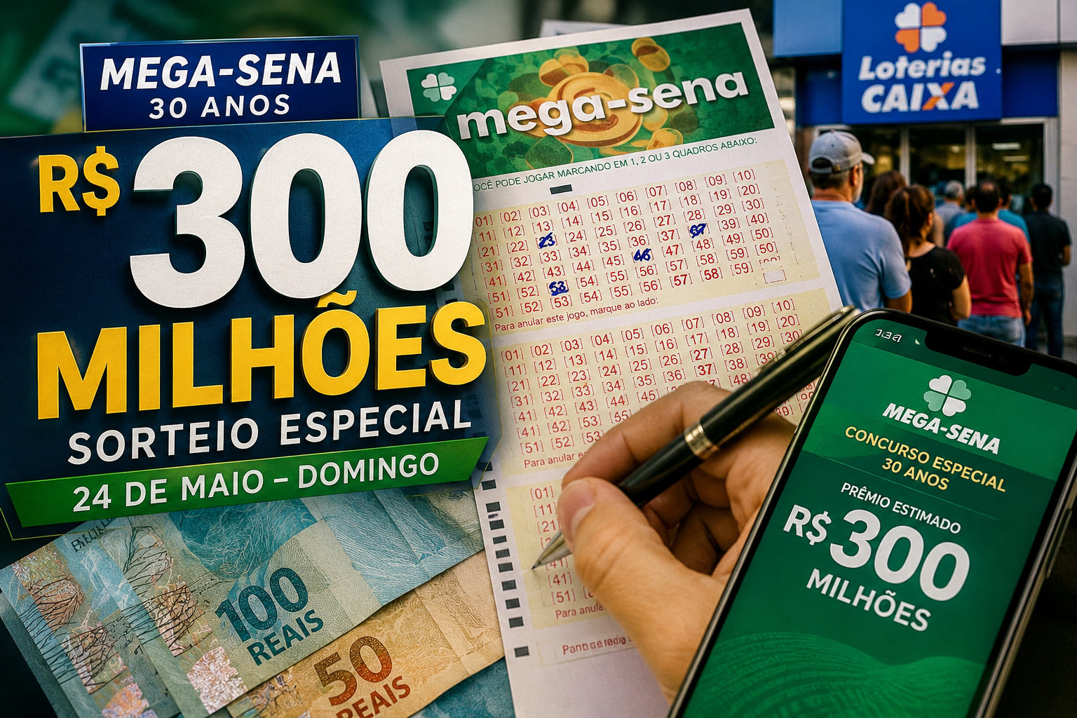 Mega Sena de R$ 300 milhões movimenta o Brasil e reacende debate sobre apostas, vício e esperança financeira